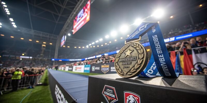 Custom Sports Medal on Display