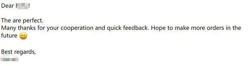 Rodeco's feedback